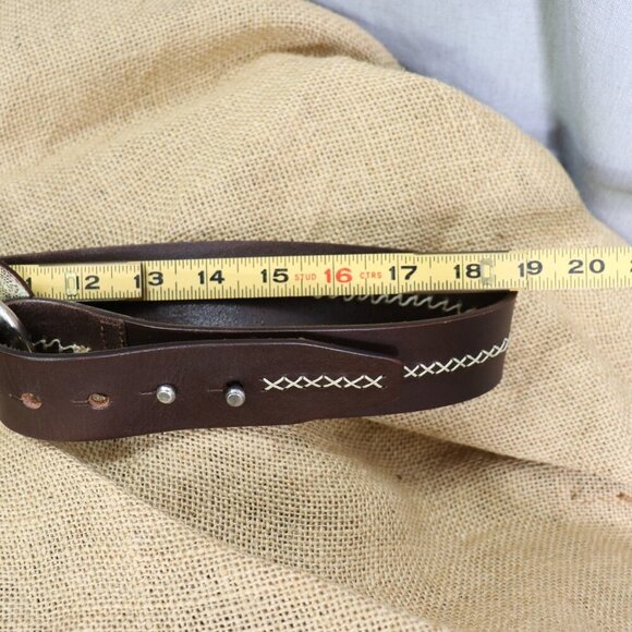 Post & Co Lizard Leather Belt Brown 100cm (Fits 34") O-Ring Italy Exotic - Picture 11 of 15